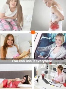 1入組便攜式抽筋加熱墊電動腰帶裝置加熱和振動按摩帶背部或腹部加熱墊適合女性和女孩