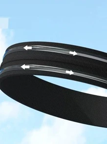 1入組女性素色防滑運動髮帶適用於戶外運動 - 黑色 - 查看 4