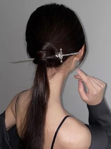 1pc Women's New Chinese Style Ancient Sword Hair Clip, 20cm/7.87in, Decorative Hair Accessory, Hair Accessories, Head Accessories, Hair Accessories For Women - Silver - View 1