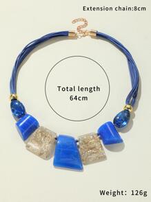 幾何裝飾項鍊 - 彩色 - 查看 3