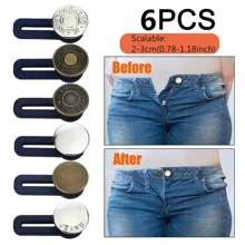 6pcs Metal Button Extender - Multicolor - View 1