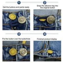 6pcs Metal Button Extender - Multicolor - View 8