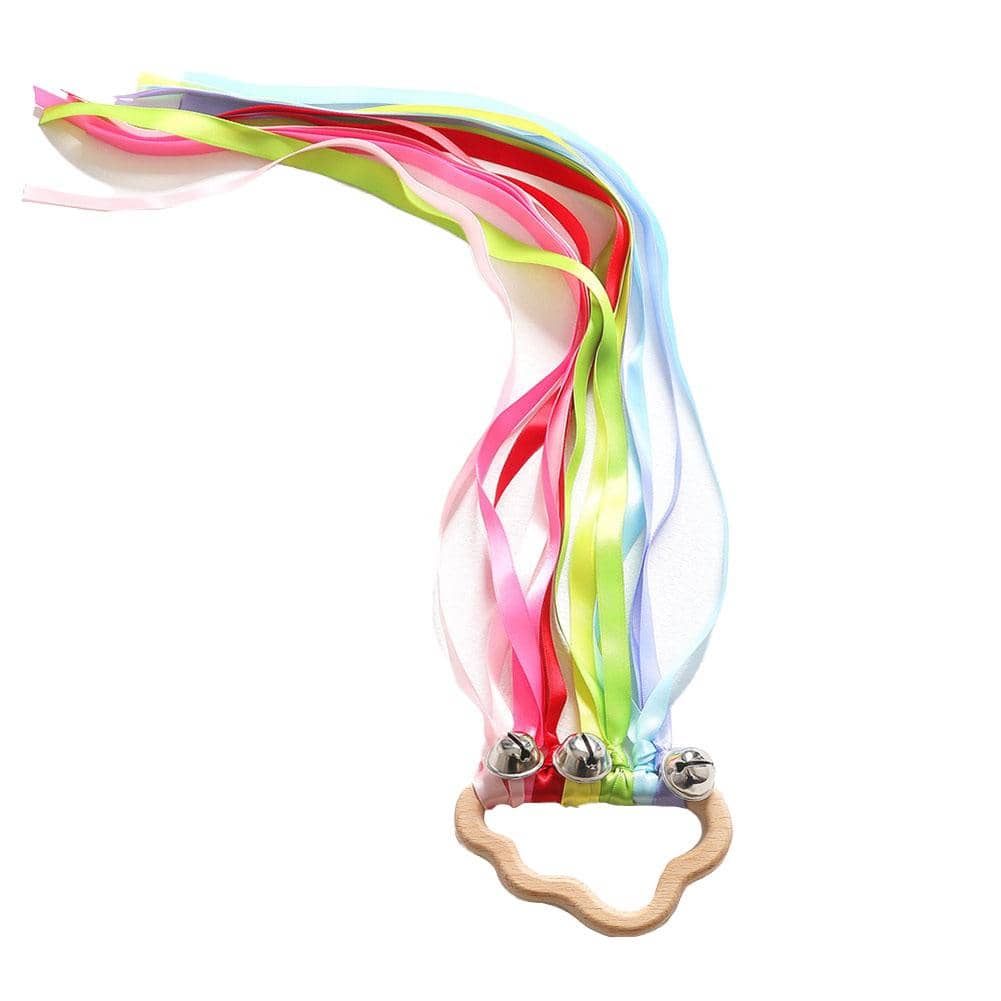 Children Rainbow Ribbon With Bells Cloud-shaped Ring Early Education Toy Color Recognition Sensory Toy - Multicolor - View 1