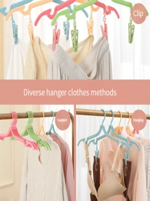 4 Gói Ghim quần áo có thể gập lại đầy màu sắc, Ghim quần áo có thể tháo rời bằng nhựa dành cho hộ gia đình - Nhiều màu - Xem 3