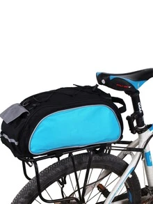 1 pieza Bolsa trasera de la parrilla de la bicicleta de ciclismo, transportador de carga multifuncional para bicicleta de montaña - Azul - Ver 2