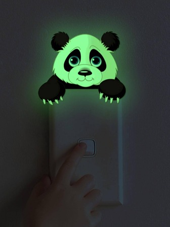 1 pieza Pegatina de pared con interruptor que brilla en la oscuridad con diseño de panda, pegatina, vinilo decorativo para decoración del hogar, artículos de decoración de primavera para refrescar tu hogar, pegatinas de decoración de ramas, regalos de cumpleaños y graduación