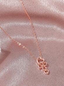 Heart Charm Necklace - Rose Gold - View 2