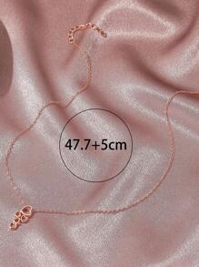 Heart Charm Necklace - Rose Gold - View 4
