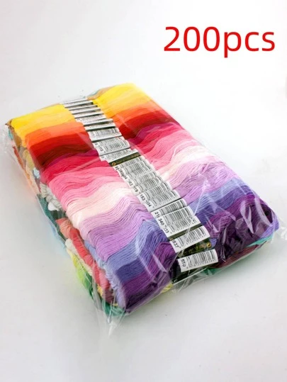 Kit de hilo de punto de cruz con color fijo para bordar y tejer, colores aleatorios