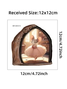 逼真的老鼠洞墙贴，休闲日常墙贴，贴纸，墙贴，乙烯基贴花用于家居装饰，春季装饰品让您的家焕然一新，拉玛装饰贴纸礼物生日毕业 - 彩色 - 查看 3