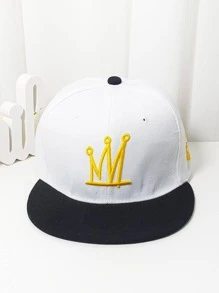 Men Letter Embroidered Hip Hop Cap - Black and White - View 2