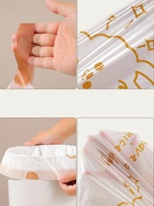 1 卷卡通图案垃圾袋、厨房、浴室、家居、家居用品 - 白色 - 查看 6