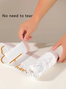 1 卷卡通图案垃圾袋、厨房、浴室、家居、家居用品 - 白色 - 查看 5