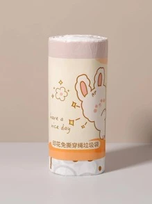 1 卷卡通图案垃圾袋、厨房、浴室、家居、家居用品 - 白色 - 查看 7