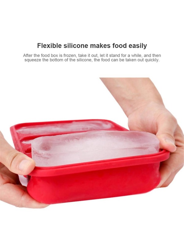 Silicone Freezer Tray Soup 4 Cubes Food Freezing Container Molds With