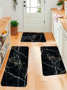 1入組大理石圖案防滑廚房現代滌綸廚房墊適用於廚房 - 彩色 - 查看 1