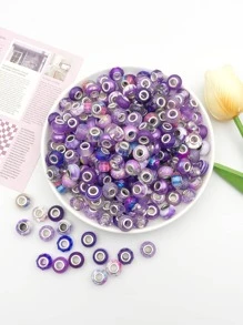 20pcs/Set Random Mixed Color European Style Acrylic Large Hole Beads Bracelet Spacer Beads For Bracelet Necklace Beading Handmade Accessories