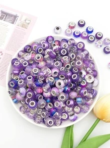 20pcs/Set Random Mixed Color European Style Acrylic Large Hole Beads Bracelet Spacer Beads For Bracelet Necklace Beading Handmade Accessories