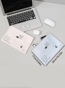 1 Thư Đồ Họa Túi Đựng Đồ Du Lịch, Polyester Hiện Đại Cáp Dữ Liệu Túi Bảo Quản Cho Du Lịch - Màu be - Xem 2