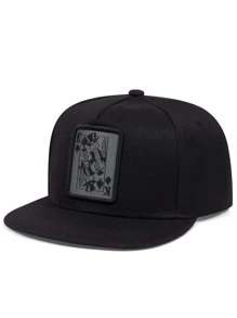 Men Play Card Patch Decor Hip Hop Cap Street - Black - View 2