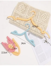 1 Móc Treo Quần Áo Bằng Nhựa Có Kẹp, Tối Giản Đồng Màu Đa Năng Có Thể Gập Lại Móc Treo Du Lịch - Màu vàng - Xem 5