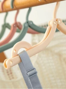 1 Móc Treo Quần Áo Bằng Nhựa Có Kẹp, Tối Giản Đồng Màu Đa Năng Có Thể Gập Lại Móc Treo Du Lịch - Màu vàng - Xem 3