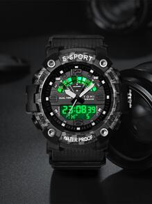 TOMI 1 Dây đeo TPU màu đen Ngày kinh doanh Đồng hồ bấm giờ Mặt tròn Đồng hồ kỹ thuật số, cho cuộc sống hàng ngày - màu đen - Xem 2