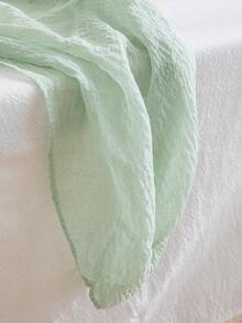 1pc Solid Color Table Runner, Minimalist Polyester Kitchen Table Runner For Home - Green - View 5