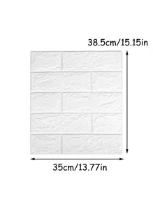 1pc PE Wall Paper, Modern Brick Design Waterproof 3D Wall Panel For Home,Renovation Stickers Peel Wall Panels,Wall Paper, Wallpapers,Spring Decoration Items Refresh Your Home,Rama Decoration Stickers - White - View 5