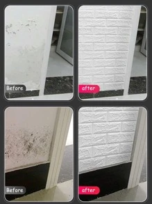 1pc PE Wall Paper, Modern Brick Design Waterproof 3D Wall Panel For Home,Renovation Stickers Peel Wall Panels,Wall Paper, Wallpapers,Spring Decoration Items Refresh Your Home,Rama Decoration Stickers - White - View 2