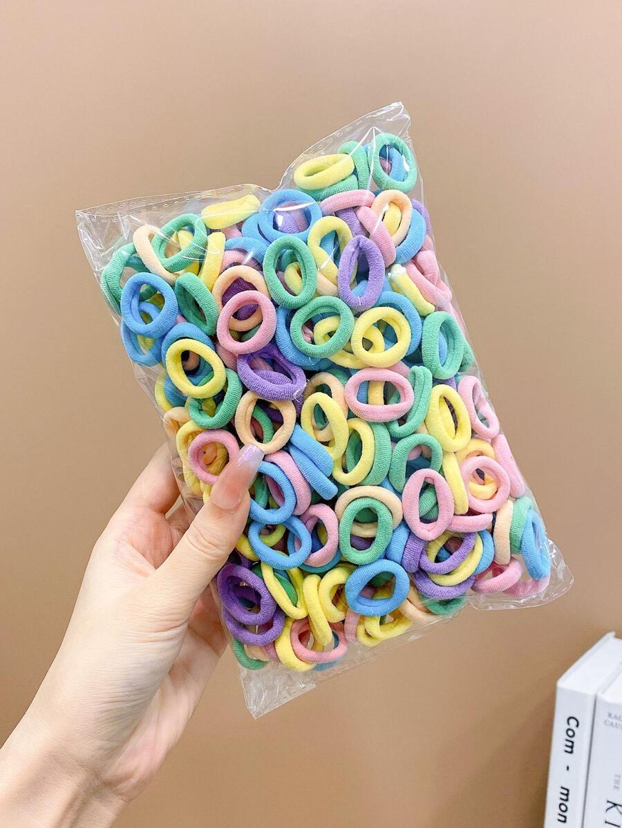 300 chiếc dây buộc tóc tối giản cho bé gái để trang trí hàng ngày - Nhiều màu - Xem 1