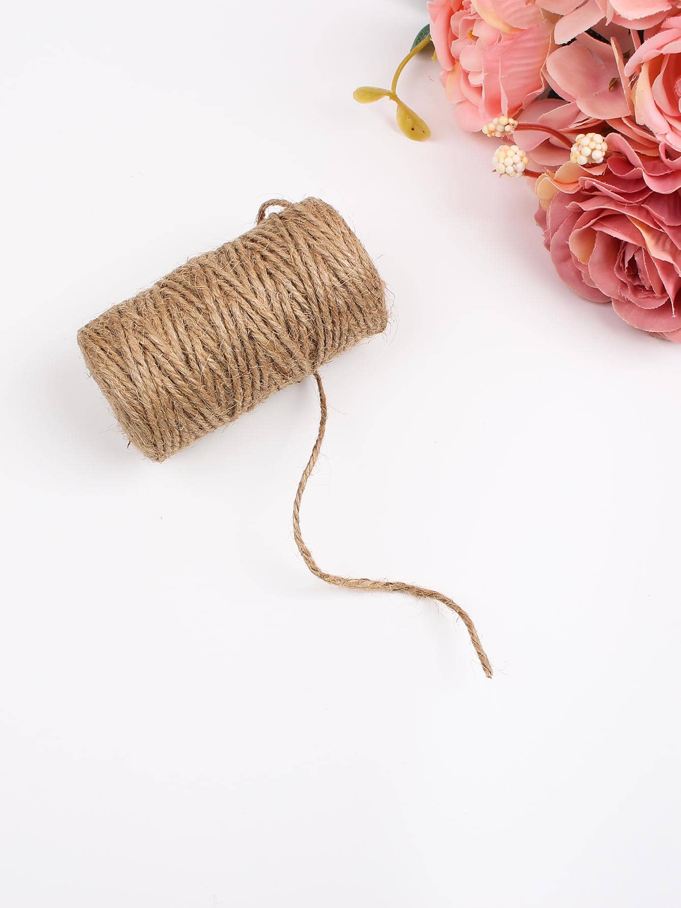 1roll Solid DIY Hemp Rope - Brown - View 1