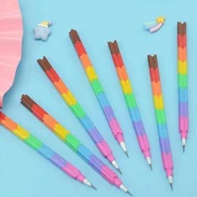 4 chiếc Bút chì khối màu, Bút chì tiêu chuẩn sáng tạo cho trường học, văn phòng - Nhiều màu - Xem 7