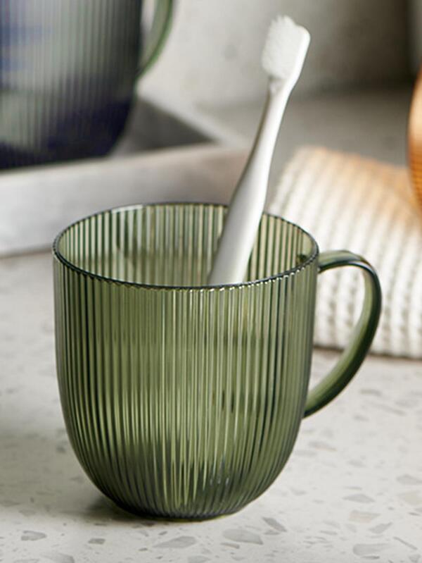 1pc Plastic Bathroom Tumbler, Minimalist Solid Color Gargle Cup For