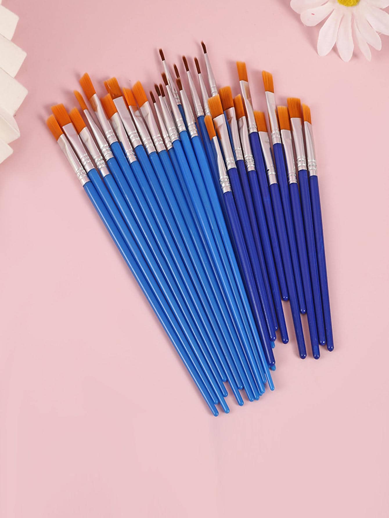 30入組藍色的藝術極簡風格多用途顔料刷適用於學校學生