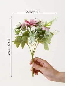 1 Polyester Nhân Tạo Hoa, Phong Cách Châu Âu Nhân Tạo Hoa Bó Cho Đám Cưới, Trang Trí Nhà Cửa - Màu tím - Xem 2