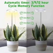1件室內植物生長燈，全譜LED環形植物燈，帶支架高度可調計時器自動開關 - 黃色 - 查看 4