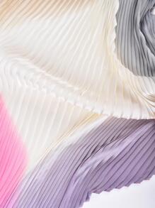 YWQLWJ 漸層百褶方巾 - 灰色 - 查看 5