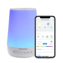 Momcozy Baby Sound Machine, White Noise Machine For Baby Sleeping With Night Light, 34 Soothing Sounds, Timer, App Remote Control - White - View 1