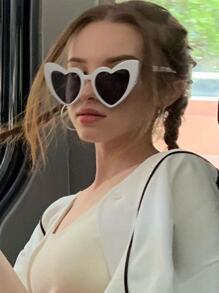 1pc Heart Shaped Glasses, Wedding Party Bride Favors For Single Women For Summer Beach Vacation,Outdoor,Travel - White - View 2