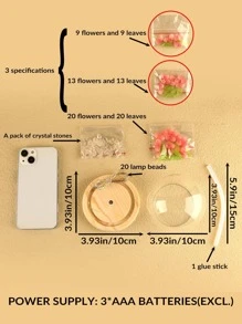 1入組創意鬱金香小夜燈，純手工照明，用於房間和臥室裝飾，氛圍燈，小桌子裝飾生日禮物，不含電池，不含電池 - 黃色 - 查看 11