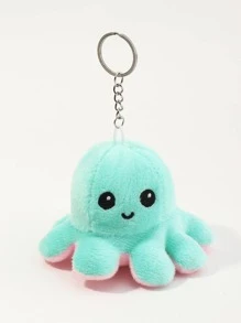 1 Pieza Llavero De Doble Capa Con Emoción De Pulpo Para Mujeres (color Aleatorio), Adecuado Para Regalos, Accesorios De Bolso - Multicolor - Ver 6