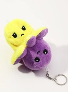 1 Pieza Llavero De Doble Capa Con Emoción De Pulpo Para Mujeres (color Aleatorio), Adecuado Para Regalos, Accesorios De Bolso - Multicolor - Ver 3