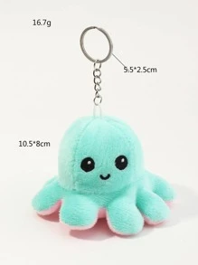 1 Pieza Llavero De Doble Capa Con Emoción De Pulpo Para Mujeres (color Aleatorio), Adecuado Para Regalos, Accesorios De Bolso - Multicolor - Ver 9