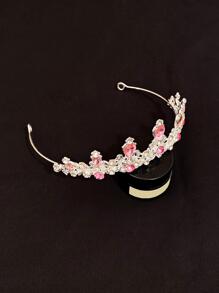 1入組女孩水鑽王冠設計魅力四射髮箍適合派對 - 彩色 - 查看 6