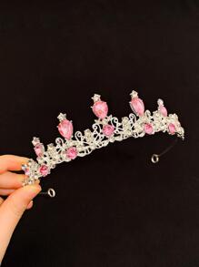 1入組女孩水鑽王冠設計魅力四射髮箍適合派對 - 彩色 - 查看 1