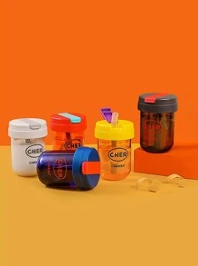 1入組字母圖案便攜水藍色的塑膠草編適用於戶外