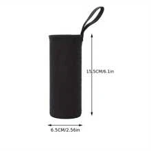 1入組素色黑色瓶蓋簡約水瓶保護套，水瓶隔熱套防漏，可安全用於日常熱液體茶咖啡，適合飲料和榨汁機使用 - 黑色 - 查看 4