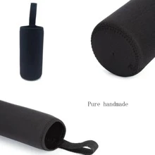 1入組素色黑色瓶蓋簡約水瓶保護套，水瓶隔熱套防漏，可安全用於日常熱液體茶咖啡，適合飲料和榨汁機使用 - 黑色 - 查看 2