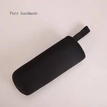 1入組素色黑色瓶蓋簡約水瓶保護套，水瓶隔熱套防漏，可安全用於日常熱液體茶咖啡，適合飲料和榨汁機使用 - 黑色 - 查看 3